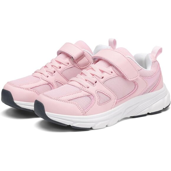 Kids Pink Casual Lightweight Breathable Classic Adjustable Strap Running Sneaker - Picture 7 of 7